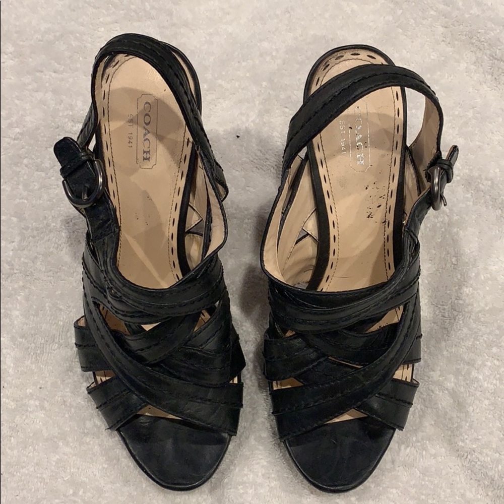 Coach Brynne Strappy Sandals Platform Heels Size 9